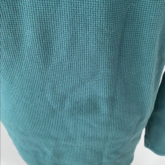 Pact 100% Organic Cotton Turquoise Waffle Knit Henley - Picture 9 of 9
